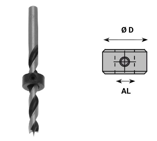 Butée de profondeur  Ø 22  d 12  LT. 10 