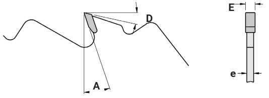 Lame circulaire HW Ø350 Ep.3.6 x 2.5 Z16 Dent.Plate (FZ) + limiteurs Positif d30 TE02 (trio)