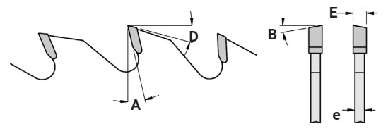 Lame circulaire HW Ø500 Ep.4.0 x 2.8 Z56 Dent.B.Alternée (WZ) Positif d30 