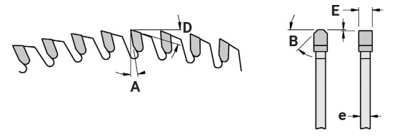 Lame circulaire HW Ø220 Ep.3.2 x 2.2 Z64 Dent.Trap.Plate (FZ/TR) Positif d30 TE02 (trio)