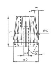 Pince de serrage ER16 d3-2 D.17 LT.27.5 