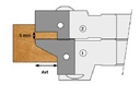 P.O. à contre-profiler à plaquettes HW Doucine à baguette Profil K (Avt.20) Ø160 d50 Z2 Rot.Droite Tr.Dessous Tenon court