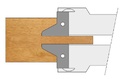 P.O. à contre-profiler à plaquettes HW 1/4 de rond Profil C (R8 - Avt.10) Ø300 d50 Z3 Rot.Droite Tr.Dessous Tenon long