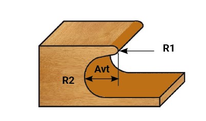 Mèche à profiler   HW Brasé   Prise de doigt   R2 - R6  Ø 38  LC. 17  LU. 17  LT. 59  Q 12  Z 2   Neutre  Rot. Droite 