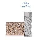 Mèche à défoncer HWM Finition Ø12 LC.35 LU.35 LT.80 Q12 Z2+2 Hél. Positive/Négative (LP=8) Rot.Droite