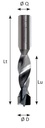 Mèche à percer Diamant Borgne Ø5 LU.28 LT.57.5 Q10 Méplat Z2 Rot.Droite 
