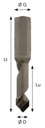 Mèche à percer Diamant Débouchant Ø10 LU.40 LT.70 Q10 Méplat Z1 Rot.Droite 