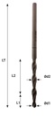 Mèche à percer HW brasé Débouchant Ø7 LU.27 LT.57.5 Q10 Méplat Z2 Rot.Droite 