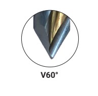 Mèche à percer HWM Débouchant Ø5 LU.22 LT.57.5 Q10 Méplat Z2 Rot.Droite Pointe 60°