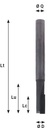 Mèche à défoncer Diamant ( H=3.5) Finition Ø4 LC.10 LU.12 LT.60 Q6 Z1 Coupe biaise négative Rot.Droite - Corps HWM
