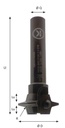 Mèche à profiler à plaquettes HW 1/4 de rond R5 Ø40 LC.5 LU.5 LT.100 Q16 Z2 Neutre Rot.Droite Travail dessus / dessous