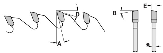 Lame circulaire HW Ø720 Ep.6.0 x 4.5 Z72 Dent.B.Alternée (WZ) Positif d30 8TF8.5x120 + 4TE8.5x90 + 2TE14x400 A préciser à la commande