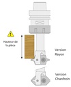 Mèche à profiler à plaquettes HW 1/4 de rond R5 Ø40 LC.5 LU.5 LT.100 Q16 Z2 Neutre Rot.Droite Travail dessus / dessous