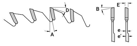 Lame circulaire HW Ø200 Ep.2.0 x 1.2 Z32 Dent.B.Alternée (WZ) Positif d50 