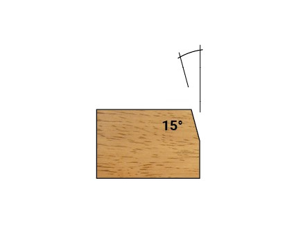 Mèche à affleurer Diamant Chanfrein 15° Ø18 LC.10 LU.10 LT.45 Q8 Z2 Rot.Droite 