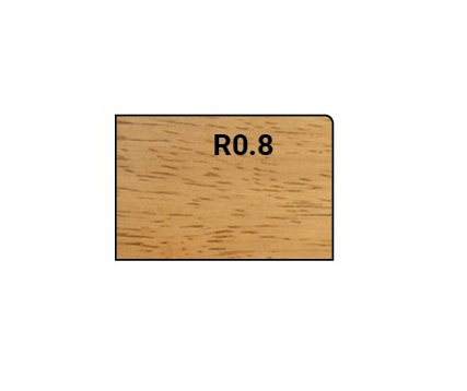 Mèche à affleurer à plaquettes HW 1/4 de rond + Chanfrein 45° R0.8 Ø26 LC.10 LU.10 LT.59 Q6 Z2 Rlmt.à l'extrémité Rot.Droite 