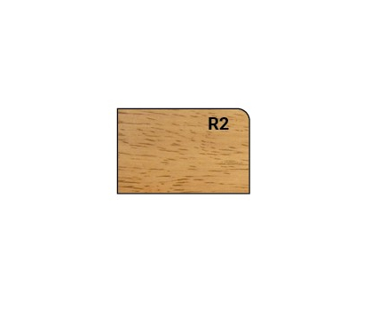 Mèche à affleurer à plaquettes HW 1/4 de rond + Chanfrein 45° R2 Ø26 LC.10 LU.10 LT.59 Q8 Z2 Rlmt.à l'extrémité Rot.Droite 