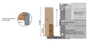 P.O. à profiler   + complémentaire hauteur variable   à plaquettes HW   Bouvetage   Dents de scie Pas=5mm  Ø 131  LU. 120  d 50  Z 2 Rot. Droite