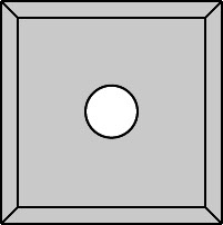 Plaquette   Carbure   17x17x2.0  Z 4   1 trou 