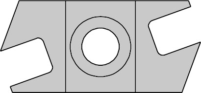 Secteur à rainer MAN   Carbure   Ep. 5.0  Z 2   1 trou fraisé 