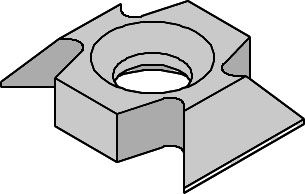 Briseur d'arête   Carbure   Chanfrein 45°   22x16x5.0  Z 2   1 trou fraisé 