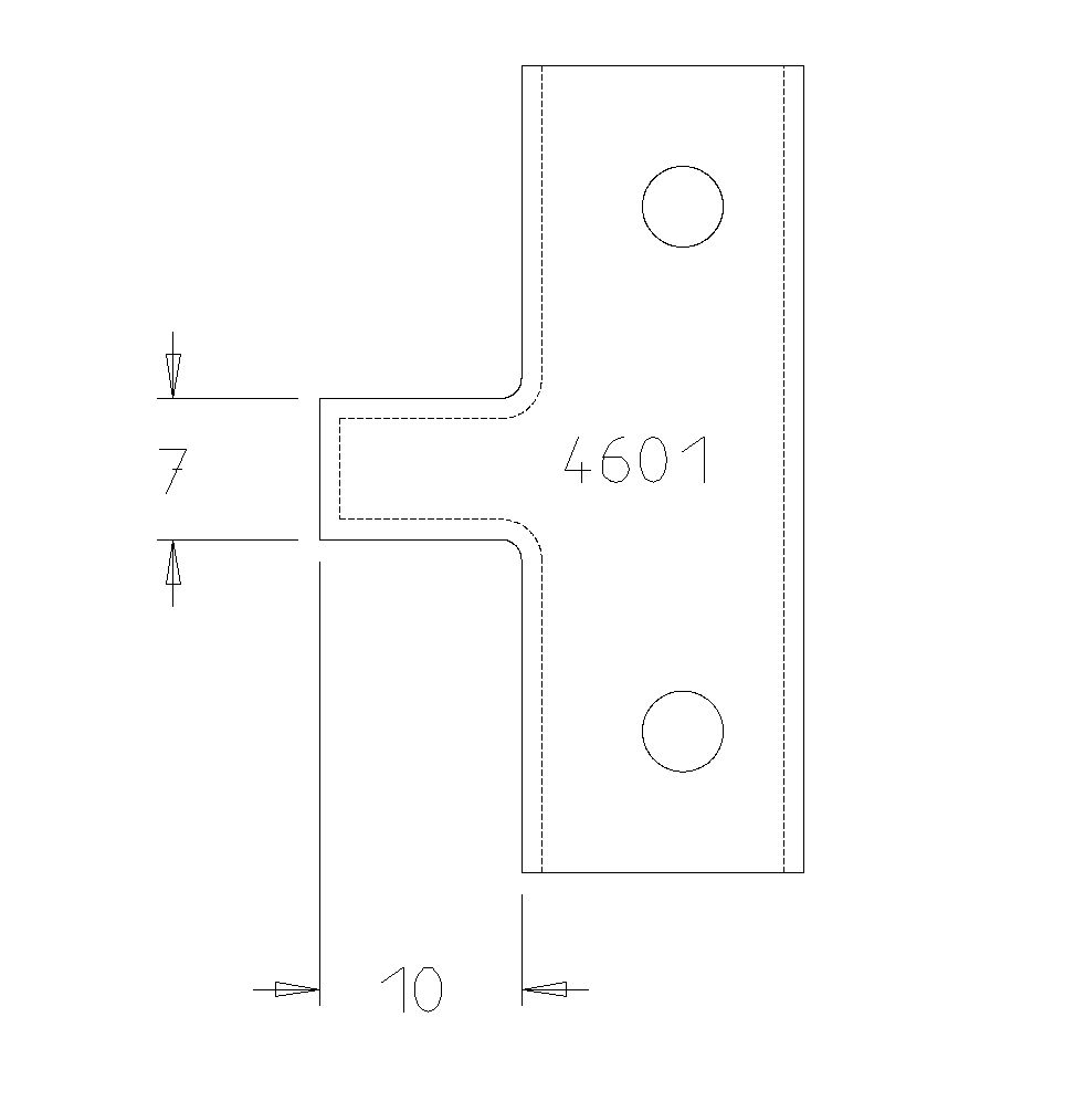 PLAQUETTE RAINURE DE 7MM PROFONDEUR 10MM 
