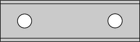 Plaquette   Carbure   40x12x1.5  Z 2   2 trous 