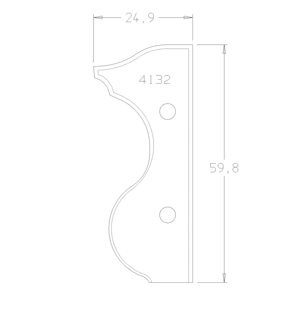 PLAQ.MAIN COURANTE DOUCINE A.DE DROITE 