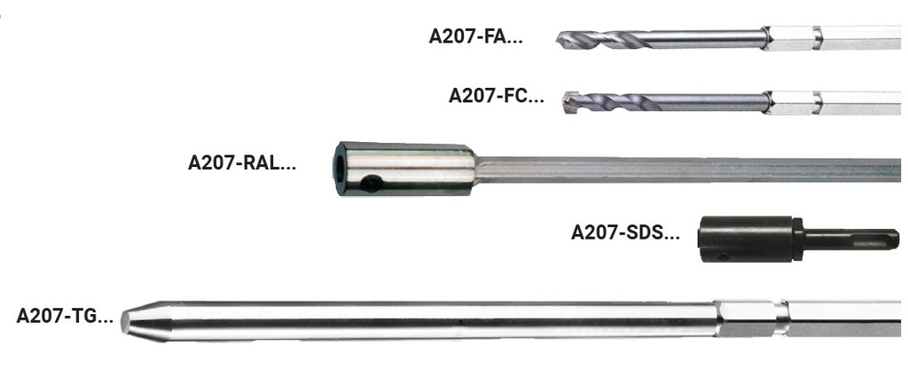Foret centreur  Ø 32-330mm (A207)   Hex.10  LT. 186   HSS 