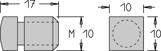 Vis tête carrée   M10  x 17 