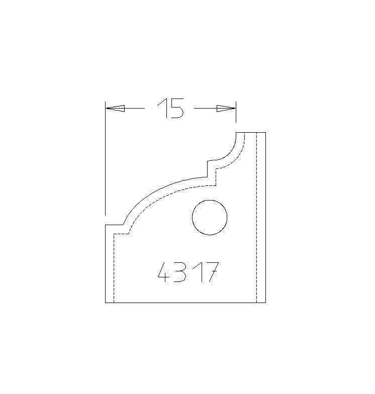 PLAQUETTE CONGE A BAGUETTE 15MM DESSOUS 