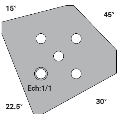 Jeu de 2 déflecteurs Rotoprofil   Chanfrein 15°-22.5°-30°-45°   pour P.O. O40.03 