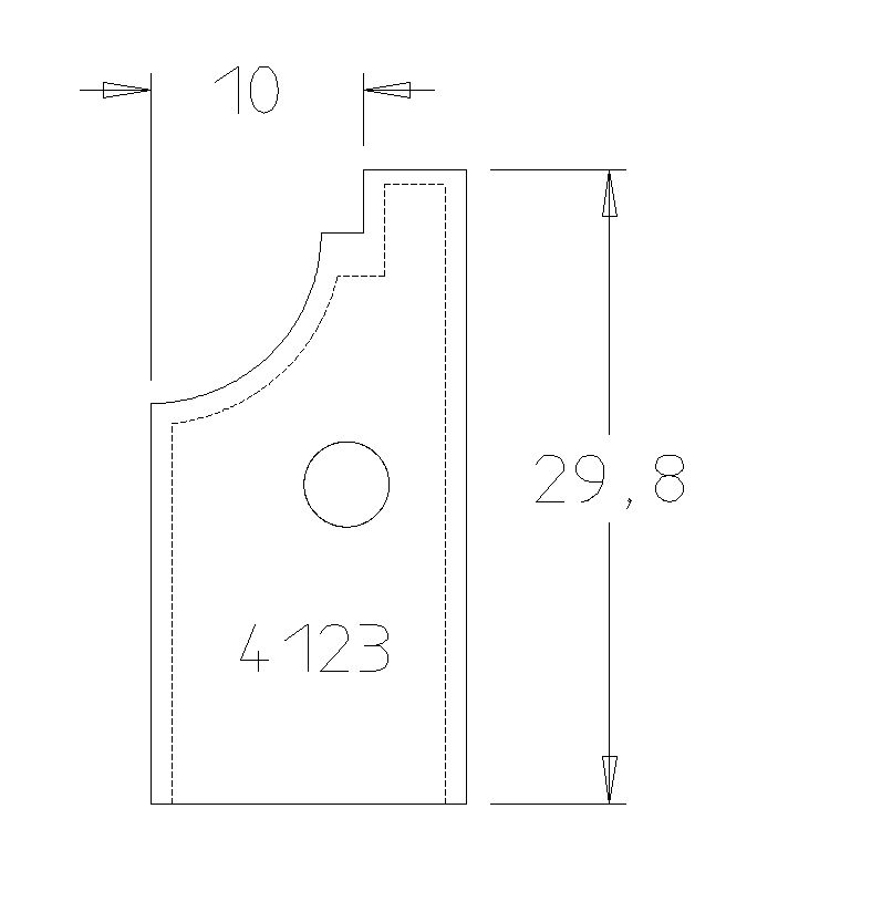 PLAQUETTE 1/4 ROND 8MM DESSOUS 