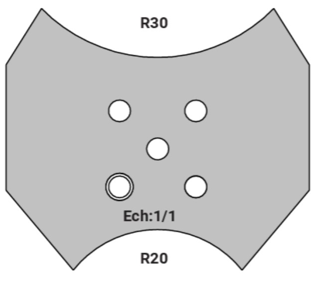 Jeu de 2 déflecteurs Rotoprofil   Mouchette R20-30   pour P.O. O40.03 