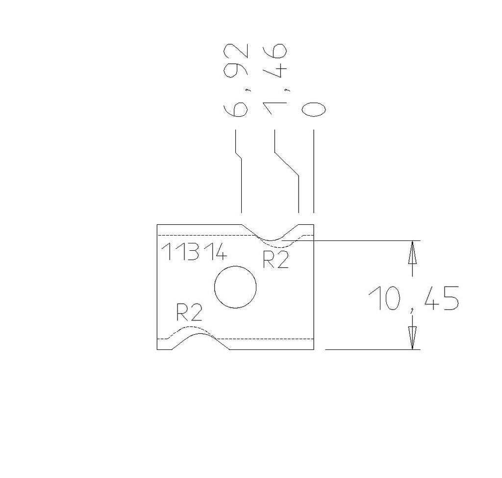 Plaquette à affleurer 45° R2 mm