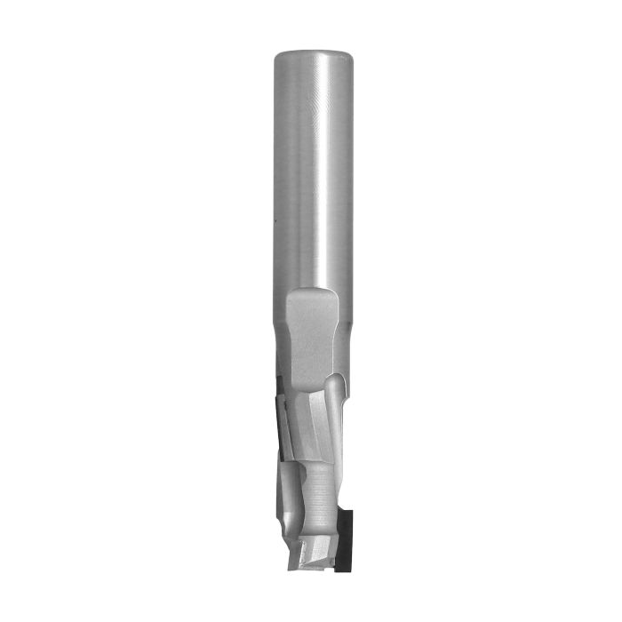 Mèche à défoncer Diamant ( H=2.5) Finition Ø12 LC.25 LU.25 LT.73 Q12 Z1+1 Hél. Positive/Négative Rot.Droite - Corps Acier inox
