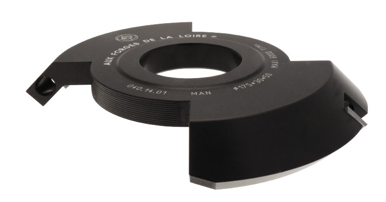 P.O. brise-arête complémentaire à plaquettes HW Chanfrein 45° Ø178 LU.10 d50 Z2 Rot.Droite Tr.Dessous