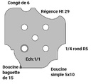 Jeu de 2 lames Rotoprofil   HSS   Multi-moulures Avancement 10 et 15 