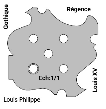 Jeu de 2 lames Rotoprofil   HSS   4 profils - Gothique + Régence + Louis XV + Louis Philippe 