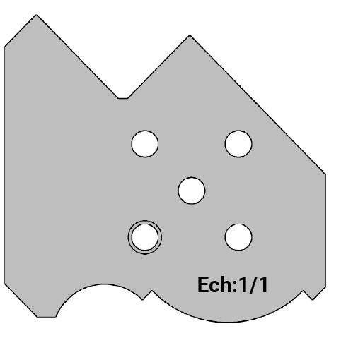 Jeu de 2 déflecteurs Rotoprofil   Corniche à 45° Ht.54   pour P.O. O40.01 