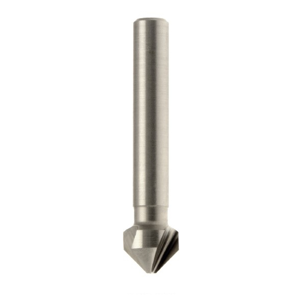 Fraise conique "Trident" DIN335-C HSS Co 90° Ø2.8 Ø2=12.4 LT.56 Q8.3 Cylindrique Z3 Rot.Droite 
