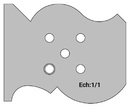 Jeu de 2 lames Rotoprofil   HSS   Corniche à plat Ht.98 - Type 1 