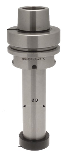 Arbre porte-fraise HSK63F A=33 LU.93 Arbre Ø30 Bride mâle Rot.Droite 