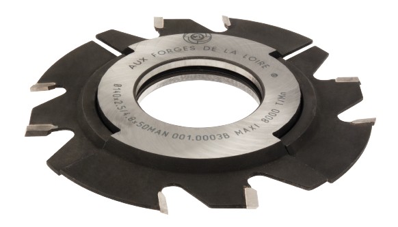 Fraise à rainer   extensible   HW Brasé  Ø 140  Ep. 1.8 - 3.4  d 50  Z 4+4+4 Rot. Gauche / Droite