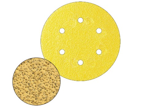 Disque Corindon Papier latex dos feutrine Ø150 GR.40 Trous 6xØ8 sur Ø80