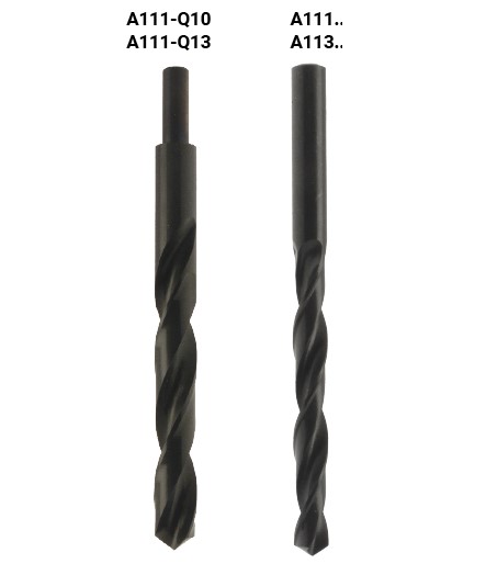 Foret métaux HSS Série courte DIN338N Ø13.5 LU.108 LT.160 Q10 Cylindrique Z2 Rot.Droite 