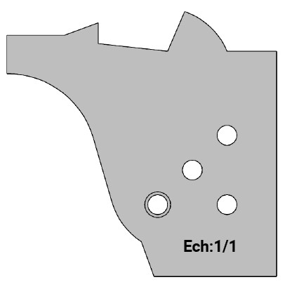Jeu de 2 déflecteurs Rotoprofil   ISOL RENOV - Jet d'eau doucine (Queue d'aronde)   pour P.O. O40.02MAN 