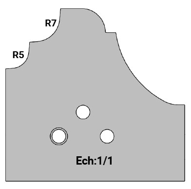 Jeu de 2 déflecteurs Rotoprofil   Bec de Corbin + Congé R5-7   pour P.O. O40.02MAN 