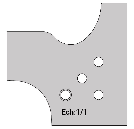 Jeu de 2 lames Rotoprofil   HSS   Main courante - 2 profils - Parement sur table 