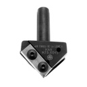 Mèche à profiler   à plaquettes HW   Chanfrein   45°  Ø 42.2  LC. 21  LU. 21  LT. 75  Q 12  Z 2  Rot. Droite 